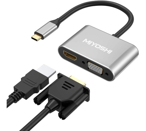 adaptador tipo c  usb a hdmi y vga